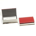 Business Card Case - Red Leather